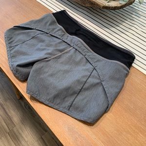 Lululemon Essential Grey Zipper Back Shorts